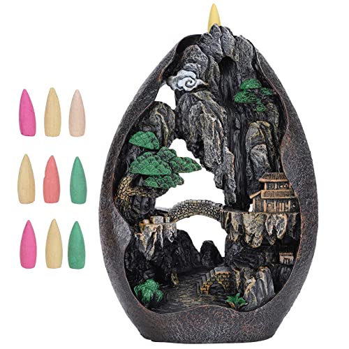 La Mejor Recopilación de Materiales de fundición al mejor precio. 47 ZIZEV Quemador de Incienso Reflujo Adorno de Reflujo Alpino Soporte de Decoración Cascada Creativa Gran Reflujo de Humo Quemador de Incienso Resina Polímero Material Moldeo...