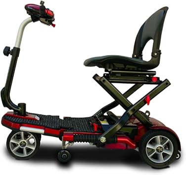 EV Rider Transport Plus Manual Folding Travel Mobility Scooter Red