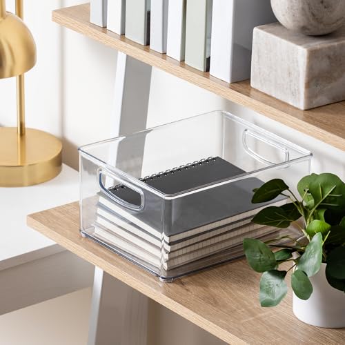 iDesign bac de rangement plastique recyclé transparent lot de 4 - 7