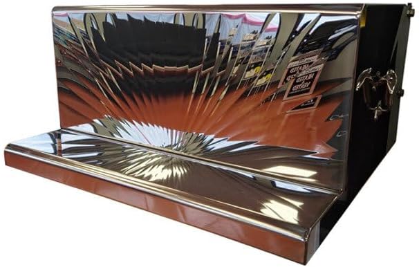 Replacement For PETERBILT 389 YEAR 2022 SS BATTERY/TOOL BOX WITH SUNBURST PATTERN COVER AND LOWER STEP by Technical Precision