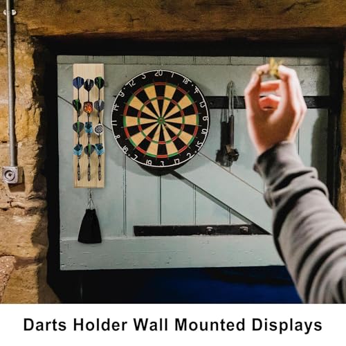 Soporte de pared para dardos con estante protector y kit de montaje 3