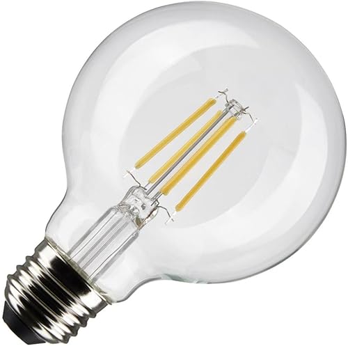 SATCO Bombilla LED S21235 G25 Globe de 6 W, 120 voltios transparente base mediana E26 90 CRI 3000K