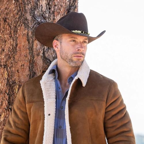 Image of Cowboy Hat Bands for Men Women, Leather Hatbands Belt for Cowboy /Western /Fedora /Cowgirl Hats