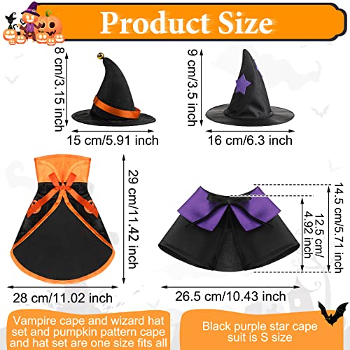 6 piezas Disfraz Halloween para gatos con capa y sombrero miniatura 3