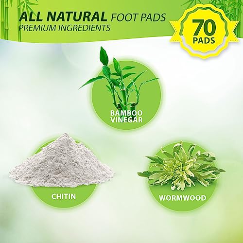 All Natural Ingredients Foot Pads, 70 Pads - Improves Sleep Quality, Boosts Energy, Safe and Easy to Use, Highly Effective, Remove Odor Suitable for Everyday Use - Image 6