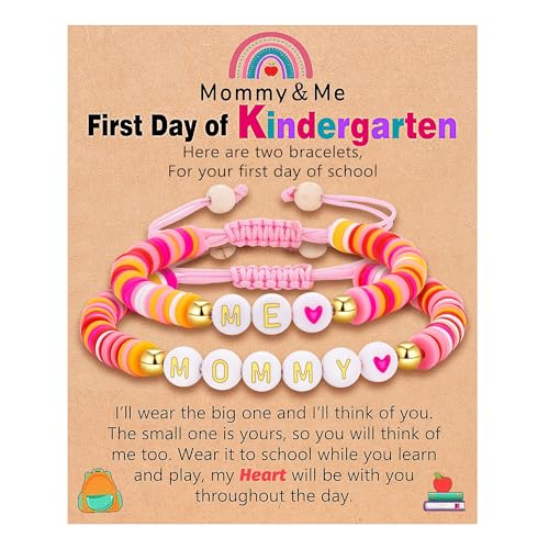 First Day of Kindergarten Bracelet Gift for Mom and Daughter Mommy and Me Back to School Bracelet