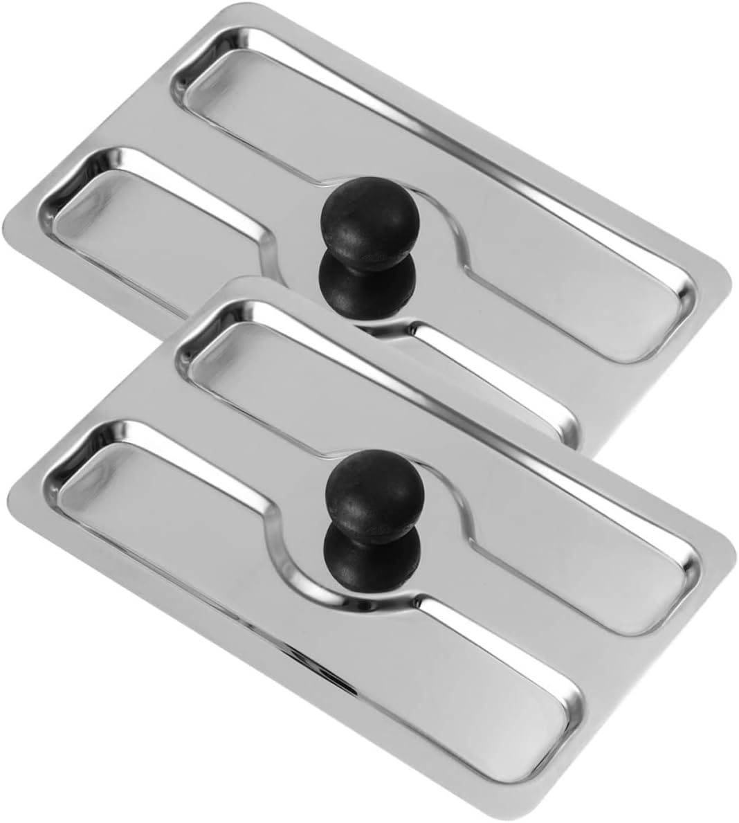 Stainless Steel Toaster Lid Cover for Bread Maker 2-Piece Set Protective Kitchenware Suitable for Household Use Sturdy Kitchen Cover