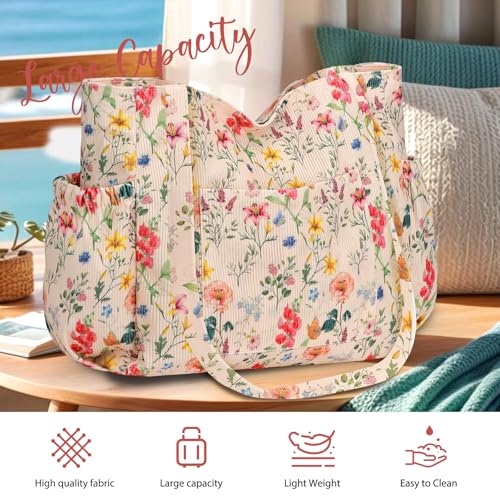 Corduroy Tote Bag for Women