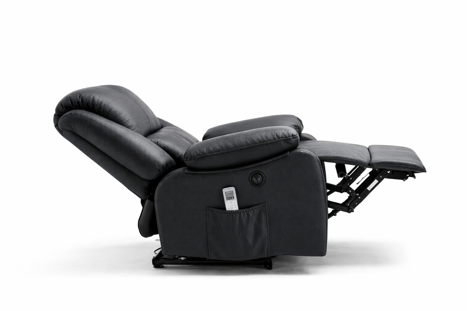 DUPI Sillón Relax Eléctrico Reclinable Miami | 8 Modos de Masaje y Calor Lumbar | Elevapersonas con Mando a Distancia | 2 Puertos USB | Polipiel | Negro