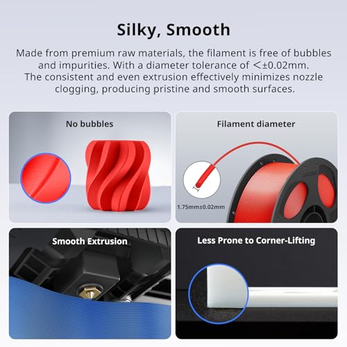 Image of ANYCUBIC PLA Plus (PLA+), 3D Printer Filament 1.75mm, High Toughness 3D Printing Filament, Dimensional Accuracy + /- 0.02mm, Print with Most FDM 3D Printers, 1KG Reusable Spool, Bright Red