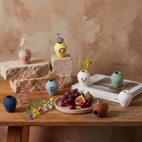 8 imanes mini jarrones decorativos para nevera con flores miniatura 3