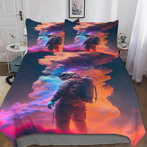 Parure de lit astronaute en microfibre抗皱易打理带拉链220x240cm套件 - 2