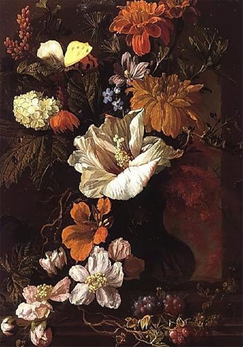 Tableau nature morte fleurs Elias Van Den Broeck pour décoration chambre élégante 60x90cm