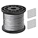 Produktbild 100m Stahlseil, 304 Rostfreier Stahl Drahtkabel, 1/16 Flugzeugkabel, 1,5 mm Litzenkern, 167 kg Bruchfestigkeit mit 100-teiliger Aluminium Crimpklemmen Schlaufenmanschette