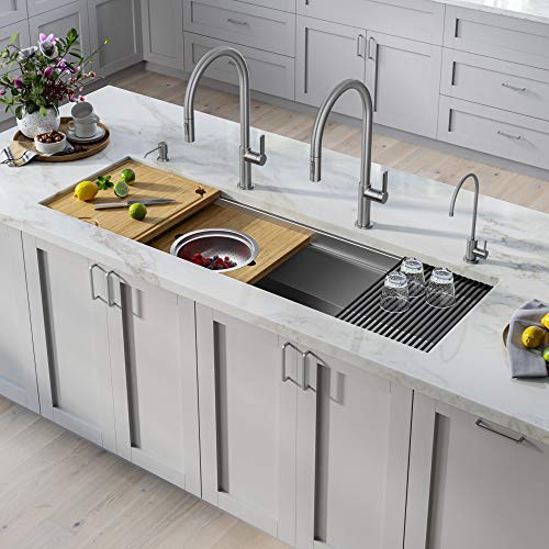 KRAUS-Kore-57-inch-Undermount-Workstation-16-Gauge-Single-Bowl-Stainless-Steel-Kitchen-Sink-with-10-Accessories-KWU210-57 KRAUS Kore 57 inch Undermount Workstation 16 Gauge Single Bowl Stainless Steel Kitchen Sink with 10 Accessories KWU210 57