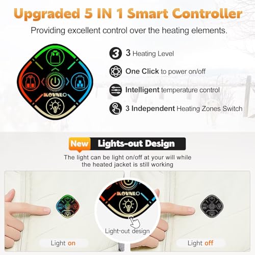 Image of KOVNLO Heated Vest for Women With Battery Pack Included, Smart Controller with Light-out Design, Electric Heated Jackets