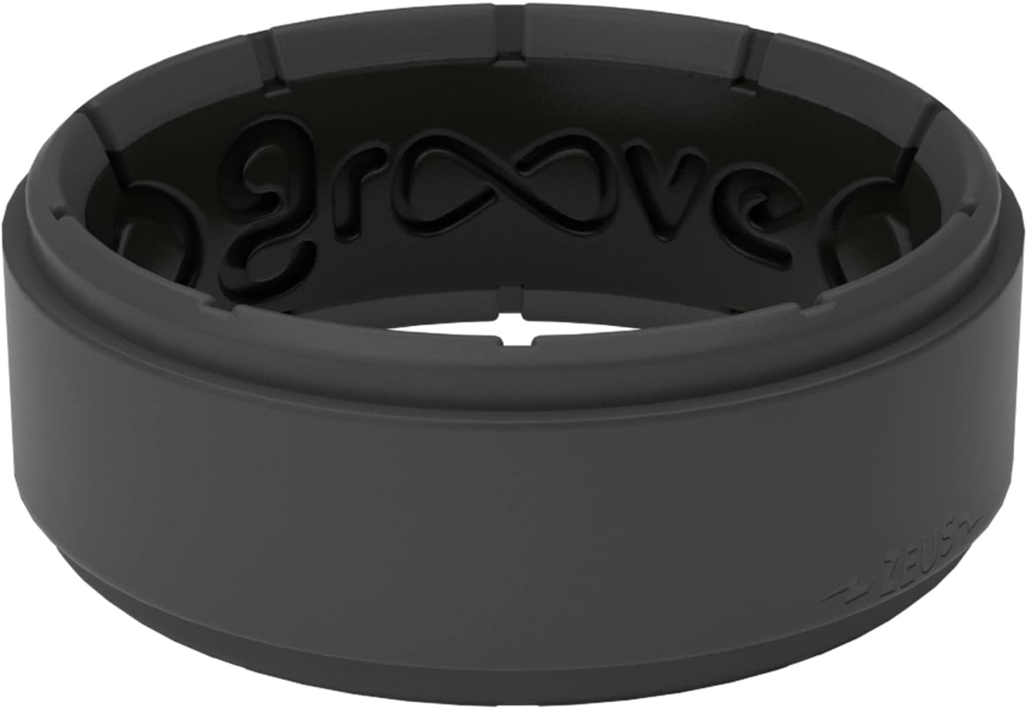 Zeus Silicone Ring by Groove Life - Breathable Rubber Wedding Rings for Men, Lifetime Coverage, Unique Design, Comfort Fit Ring