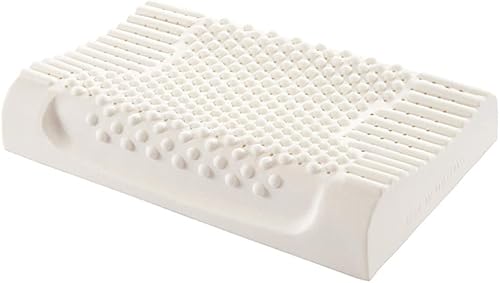 Almohada de látex de contorno para dormir, almohadas ortopédicas para dolor de cuello, soporte de cuello para espalda, orgánica (patrón de granos)