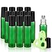 Olilia Glass Roll on Bottles with Metal Roller Balls, Essential Oils Key included 12 Pack of 10ml(1/3oz) (Green)