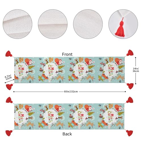 Chemin de table de Noël renard antidérapant 35x152 cm pour protéger et embellir votre table - 5