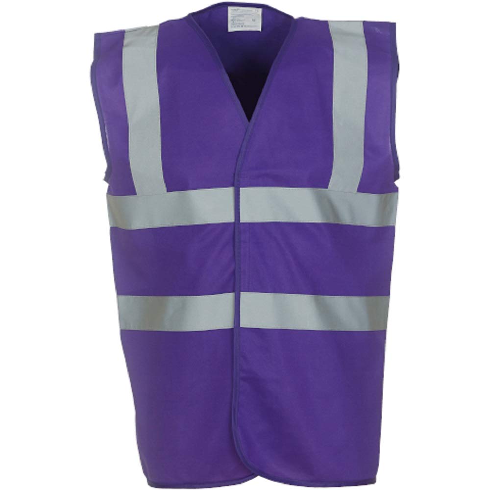 Yoko Hi Vis 2 Band And Braces Waistcoat (hvw100) Xl Purple