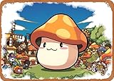 Maplestory Orange Mushroom! Canvas Print Metal Tin Sign Wall Art Vintage Man Cave Bar Shop Garage 12 x 8 Inches Home Office Decor Art