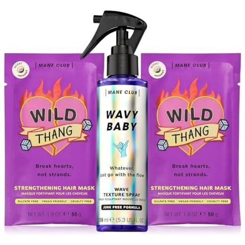 MANE CLUB Wavy Baby Wave Texture Spray & Wild Thang Deep Conditioner (2 Pack) Bundle - Vegan, Cruelty-Free, Sulfate & Paraben-Free Cover