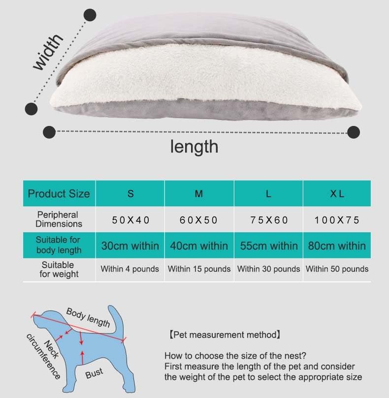Lit à capuche pour chien contre l'anxiété et sac de couchage chaud lavable - 6
