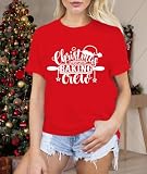 LBP Christmas Cookie Baking Crew Shirts for Women Christmas Cookie T-Shirt Xmas Holiday Tee Tops