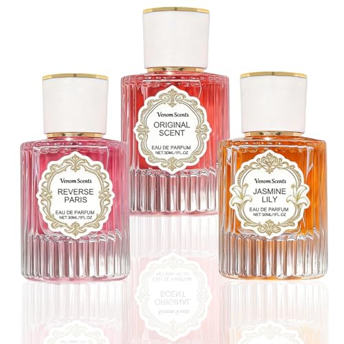 Venom Scents 3PCS Pheromones for Women Jasmine Lily & Peony Long-Lasting Floral Perfume Collection (30ml Each)