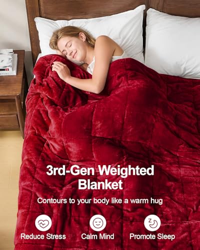 Super Fuzzy Soft Sherpa Fleece Weighted Blanket, 20 lbs Dual Sided Fluffy Heavy Weighted Blankets for Adults - No Bunching with Double Layers of Soft Inner Lining (60"x 80", 20 Pounds)