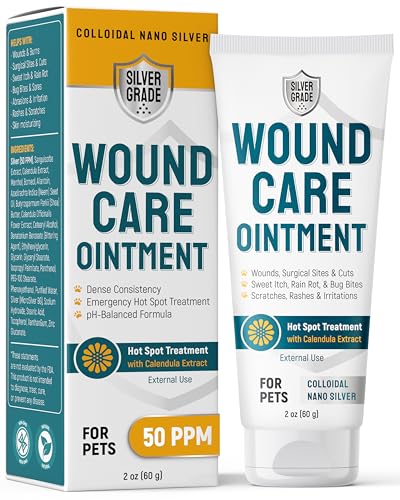 Dog Wound Care Ointment with Silver & Calendula – Aids with Scratches, Irritations, Bites –...