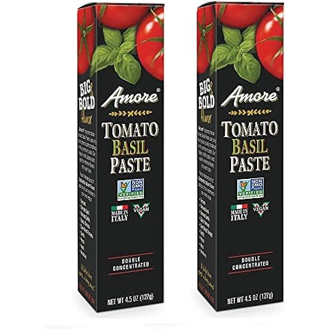 Amore Vegan Basil Tomato Paste In A Tube (4.5oz) - Non GMO Certified and Made In Italy (2 pack) Cover