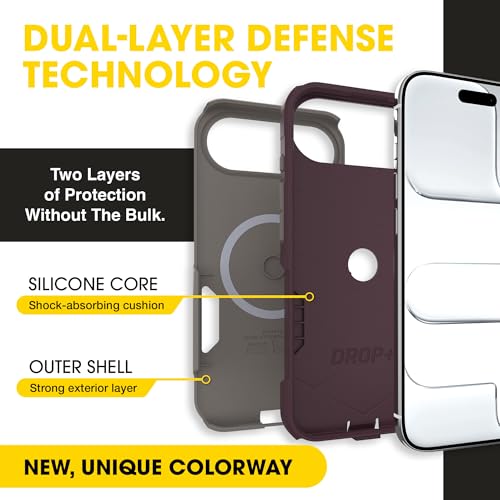 Image of OtterBox iPhone 17 Air (Only) - Commuter Series Case - Built-in MagSafe - Thin, Dual-Layer, Pocket-Friendly, Port Cover - 50 Shades of Kinda Purple