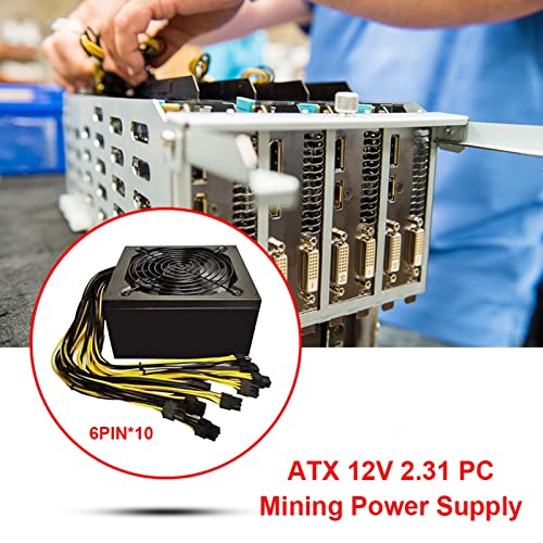 Alimentation Bitcoin Miner 2000W silencieuse supportant 10 cartes graphiques