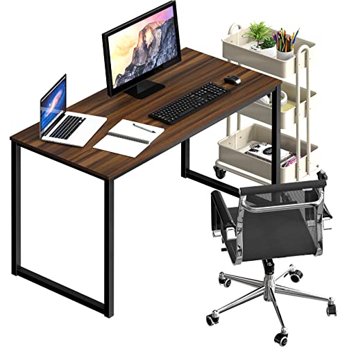 Image of SHW Mission 40-Inch Home Office Computer Desk, Walnut