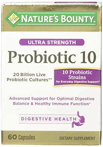 Nature's Bounty Ultra Strength Advanced Probiotic 10, Capsules 60 ea (Pack of 2)