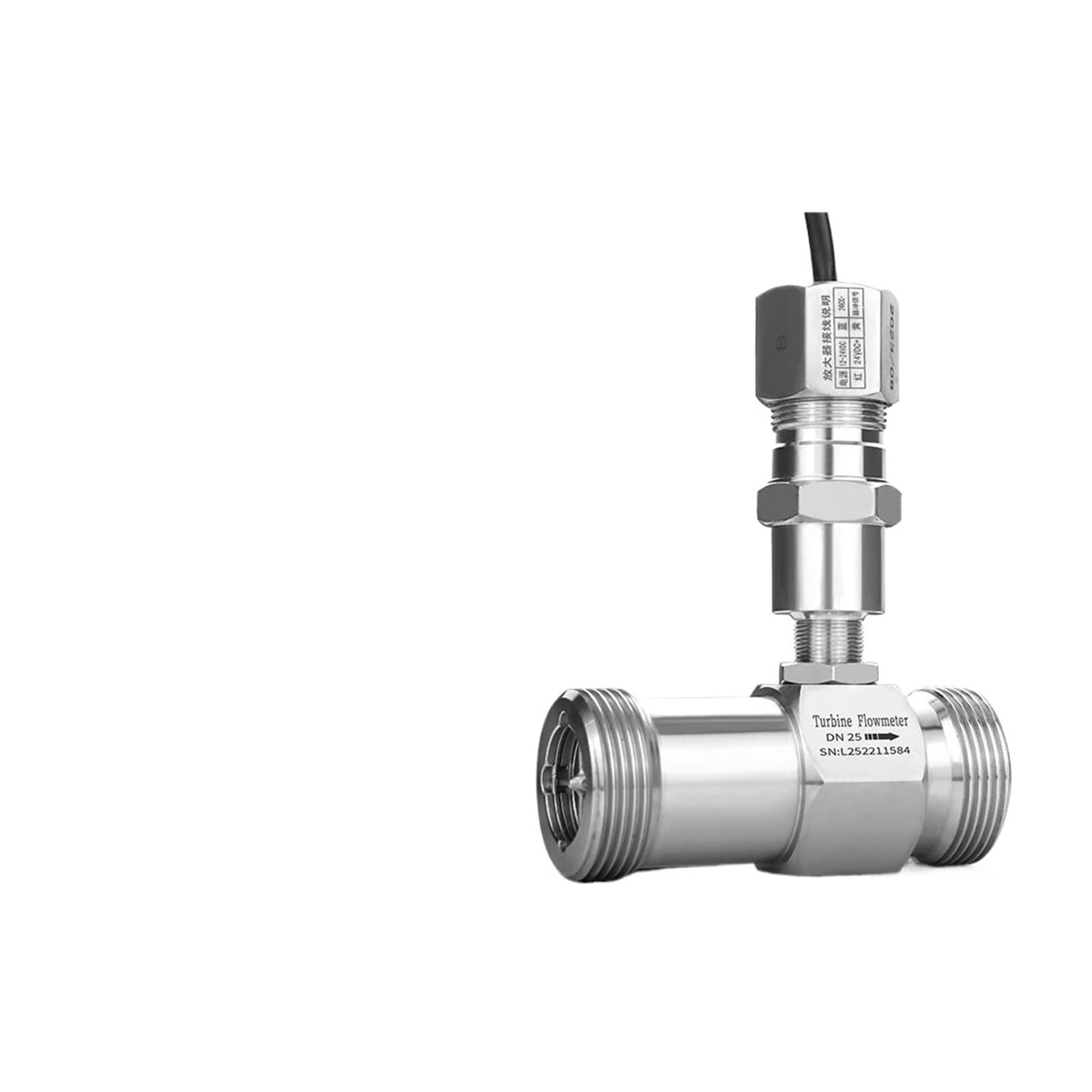 BALYDLUL IP68 Waterproof Turbine Flow Meter Liquid Water Flow Sensor(DN32 Pulse)