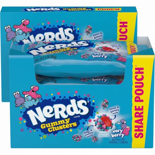 Nerds Gummy Clusters Candy, Very Berry, 3 Ounce (Pack of 24)