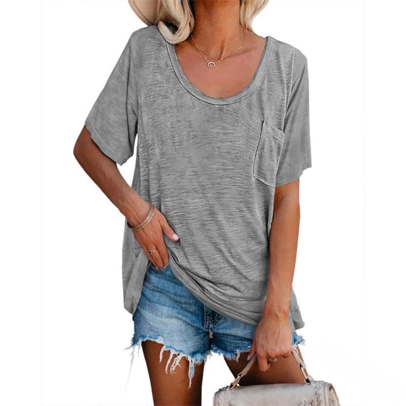 T-shirt femme Fisoew 21 gris L confortable et léger à porter toute la journée sans compromis