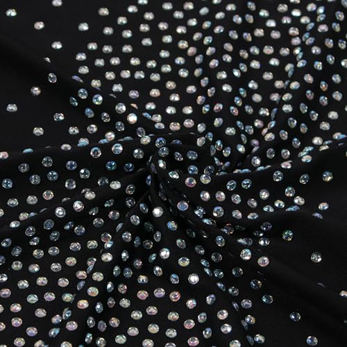 Image of PORRCEY Women's Sexy Elegant Rhinestone Bodycon Dress Hot Drilling Clubwear