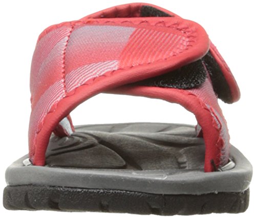 Northside Boy's Haller Sandal, Gray/Red, 6 M Us Toddler #TOP1