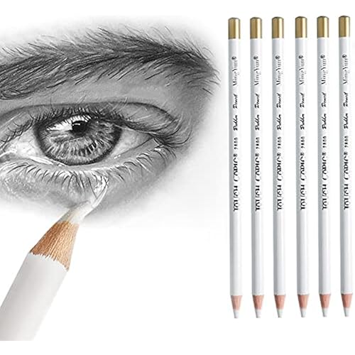 leuapl 6PCS Artist Eraser Pencils Wooden Sketch Highlight Painting Erasing Pen Student Limner