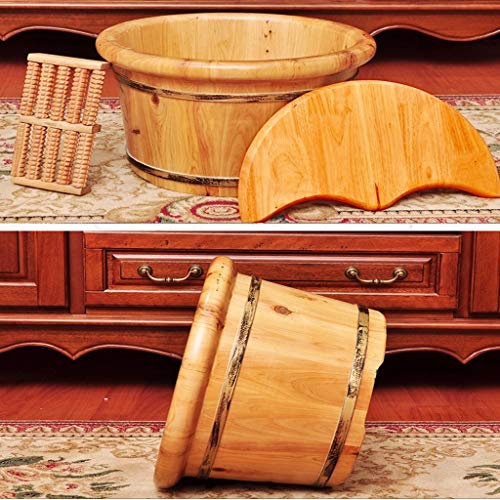Spa de pies de madera Katzowen con masaje y tapa miniatura 4