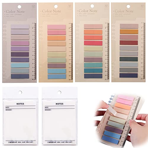 800 pièces Marque Page Adhesif et 100 pièces Notes Autocollantes, Transparent Sticky Notes, Marque Page Autocollant Pastel, Sticky Index Tabs, Onglets D'Index, pour Document, Note, Annotation Livre Cover