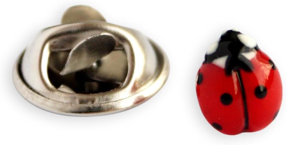 Tiny Ladybug Lapel Pin, Cute Red Bug Brooch for Denim, Linen, Cotton, Insect Jewelry, Small Ladybird Badge, Pin with Safe Lock
