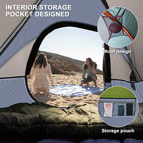 Image of Camping Tent 2-4 Person, Waterproof Windproof Tent with Rainfly Easy Set up-Portable Dome Tents for Camping