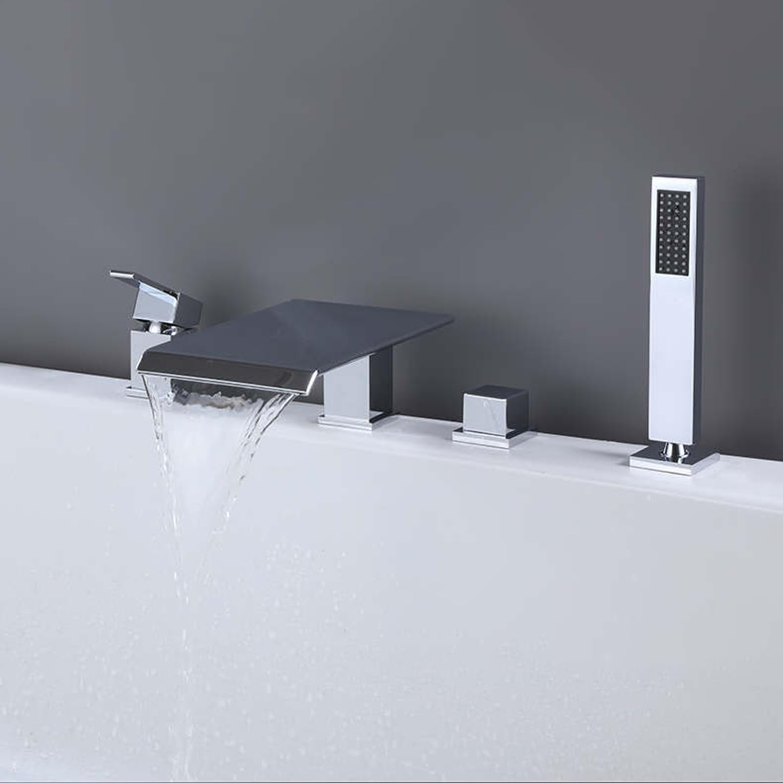 Mélangeur douche rétractable 4 trous baignoire pour éliminer le désordre