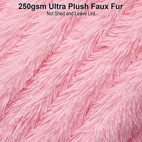 Lochas Super Soft Shaggy Faux Fur Blanket, Plush Fuzzy Bed Throw Decorative Washable Cozy Sherpa Fluffy Blankets For Couch Chair Sofa (Pink 30" X 40") #TOP1