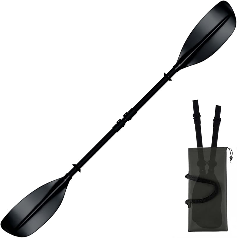 Remo de kayak ajustable para adultos, paletas de kayak de 60 a 90 pulgadas de largo, kayak, canotaje, remo en canoa, remo para kayak al aire libre, pesca, kayak, remo, acero inoxidable engrosado, menos probable que se rompa